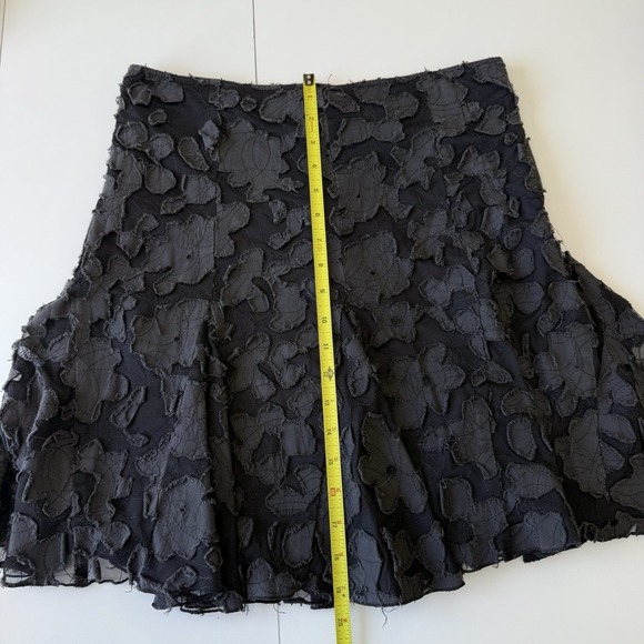 Tracy Evans Limited Women's Black Embroidered Y2K Midi Skirt Ruffle Size 7 - Picture 6 of 9